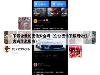 下载企业的密信安全吗（企业密信下载后做任务有什么影响）