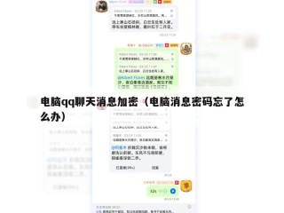 电脑qq聊天消息加密（电脑消息密码忘了怎么办）