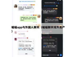 蝙蝠app与外国人聊天（蝙蝠聊天境外用户）