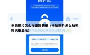 电脑图片怎么加密聊天框（电脑图片怎么加密聊天框显示）