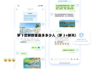 萝卜密聊群里最多多少人（萝卜+聊天）