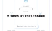 萝卜密聊好友（萝卜蜜的功效与作用及图片）