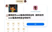 聊天软件soul是真的吗安全吗（聊天软件soul是真的吗安全吗知乎）