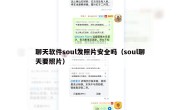 聊天软件soul发照片安全吗（soul聊天要照片）