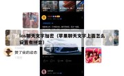 ios聊天文字加密（苹果聊天文字上面怎么设置有拼音）
