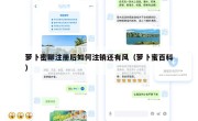 萝卜密聊注册后如何注销还有风（萝卜蜜百科）