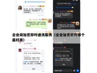 企业级加密即时通讯服务（企业加密软件哪个最好用）