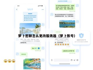 萝卜密聊怎么更改服务器（萝卜账号）