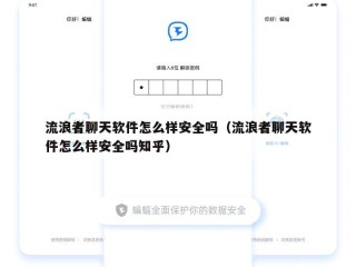 流浪者聊天软件怎么样安全吗（流浪者聊天软件怎么样安全吗知乎）