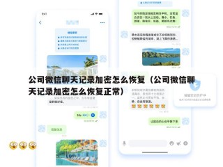 公司微信聊天记录加密怎么恢复（公司微信聊天记录加密怎么恢复正常）