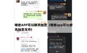 哪些APP可以聊天加密（哪些app可以聊天加密文件）