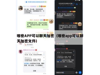 哪些APP可以聊天加密（哪些app可以聊天加密文件）