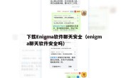 下载Enigma软件聊天安全（enigma聊天软件安全吗）