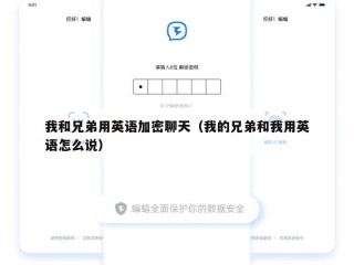 我和兄弟用英语加密聊天（我的兄弟和我用英语怎么说）