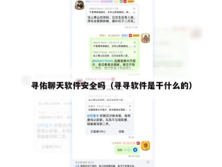 寻佑聊天软件安全吗（寻寻软件是干什么的）