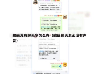 蝙蝠没有聊天室怎么办（蝙蝠聊天怎么没有声音）