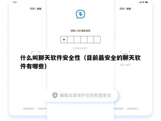 什么叫聊天软件安全性（目前最安全的聊天软件有哪些）