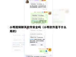 小鸭视频聊天软件安全吗（小鸭软件是干什么用的）