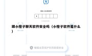 跟小橙子聊天软件安全吗（小橙子软件是什么）