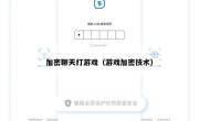 加密聊天打游戏（游戏加密技术）