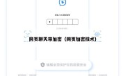 网页聊天带加密（网页加密技术）