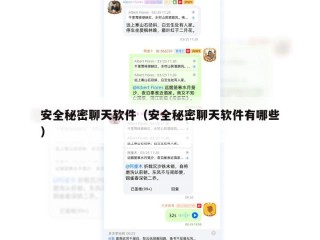 安全秘密聊天软件（安全秘密聊天软件有哪些）
