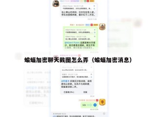 蝙蝠加密聊天截图怎么弄（蝙蝠加密消息）