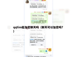 qqtim能加密聊天吗（聊天可以加密吗?）