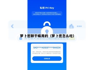 萝卜密聊干嘛用的（萝卜密怎么吃）