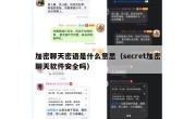 加密聊天密语是什么意思（secret加密聊天软件安全吗）