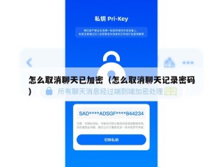 怎么取消聊天已加密（怎么取消聊天记录密码）