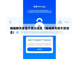 蝙蝠聊天老是不显示信息（蝙蝠聊天收不到消息）