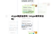 skype聊天加密吗（skype聊天安全吗）
