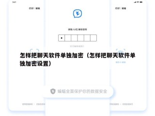 怎样把聊天软件单独加密（怎样把聊天软件单独加密设置）