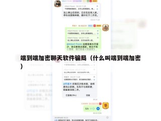 端到端加密聊天软件骗局（什么叫端到端加密）