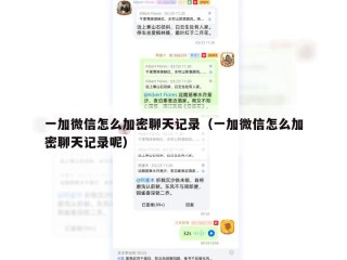 一加微信怎么加密聊天记录（一加微信怎么加密聊天记录呢）