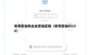 安司密信和企业密信区别（安司密信01158）