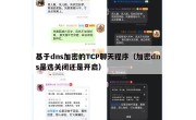 基于dns加密的TCP聊天程序（加密dns是选关闭还是开启）
