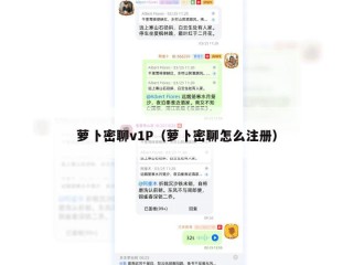 萝卜密聊v1P（萝卜密聊怎么注册）