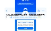 钉钉上的加密聊天在哪找（钉钉怎么加密聊天）