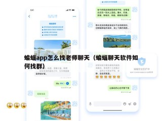 蝙蝠app怎么找老师聊天（蝙蝠聊天软件如何找群）