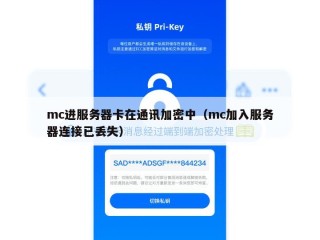 mc进服务器卡在通讯加密中（mc加入服务器连接已丢失）