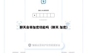 聊天自带加密功能吗（聊天 加密）