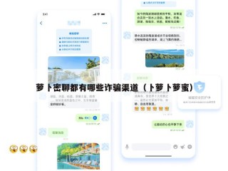 萝卜密聊都有哪些诈骗渠道（卜萝卜萝蜜）
