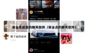 安全系统高的聊天软件（安全点的聊天软件）