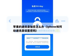 苹果的通讯录加密怎么办（iphone如何给通讯录设置密码）
