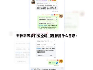 游伴聊天软件安全吗（游伴是什么意思）