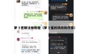 萝卜密聊注册教程（萝卜蜜的功效和作用）