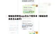 蝙蝠加密聊天app怎么下载安卓（蝙蝠加密消息怎么解开）