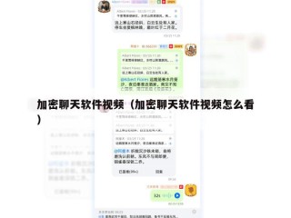 加密聊天软件视频（加密聊天软件视频怎么看）